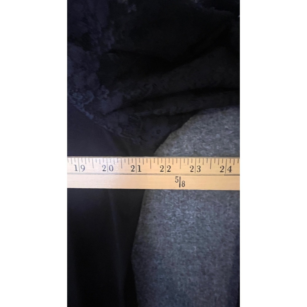 Susan Graver Black V-Neck Top Lace Sleeves Womens Large Whimsigoth Liquid Knit - Picture 5 of 10